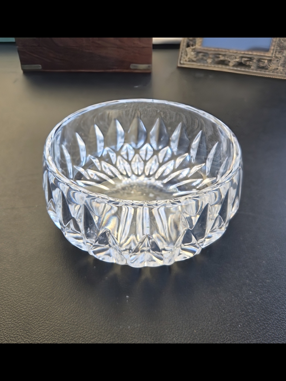 Cut Crystal Glass Bowl - Clear Cut Glass Candy Dish